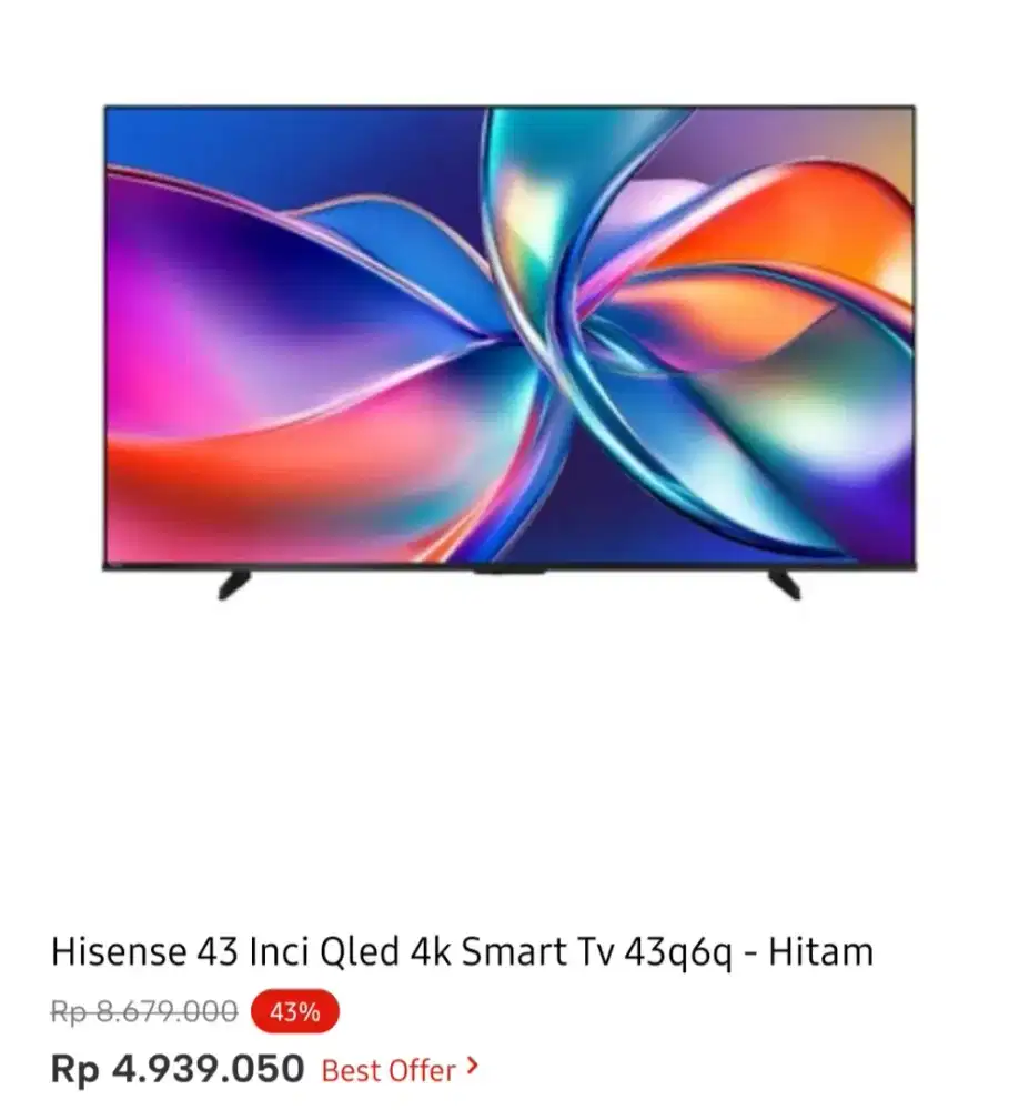 HISENSE GOOGLE TV QLED 43 INCI
