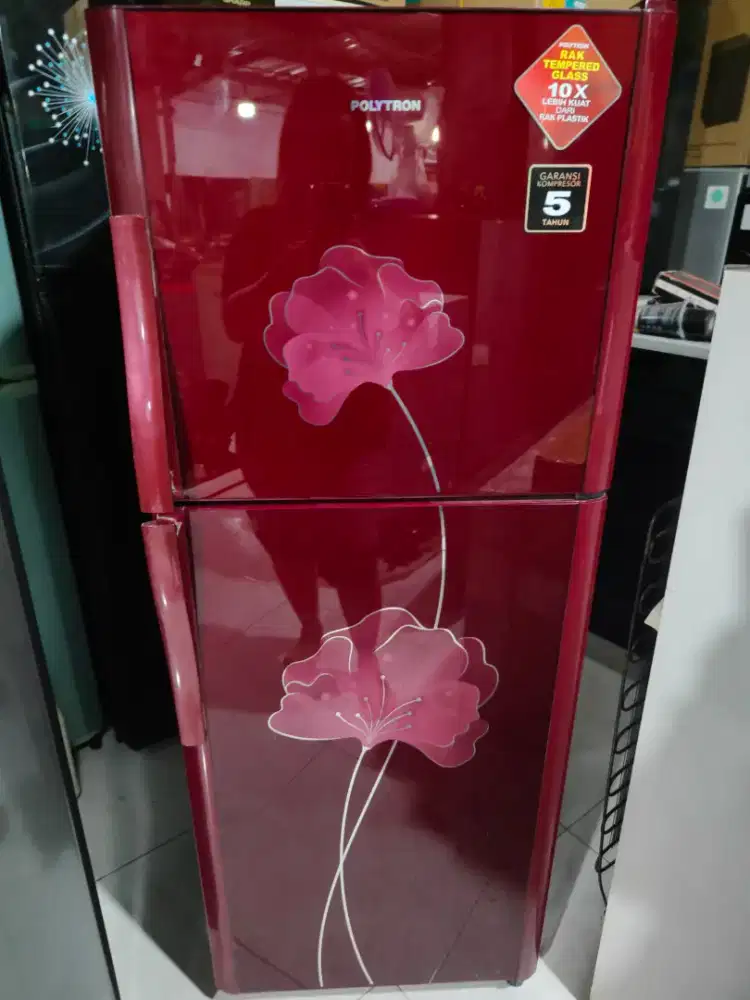 Kulkas Polytron Belleza 2pintu normal orisinil tempered glass