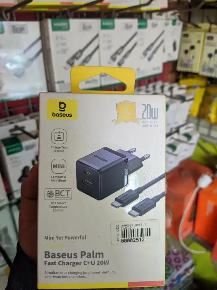 Charger Baseus palm fast charging c+u 20w