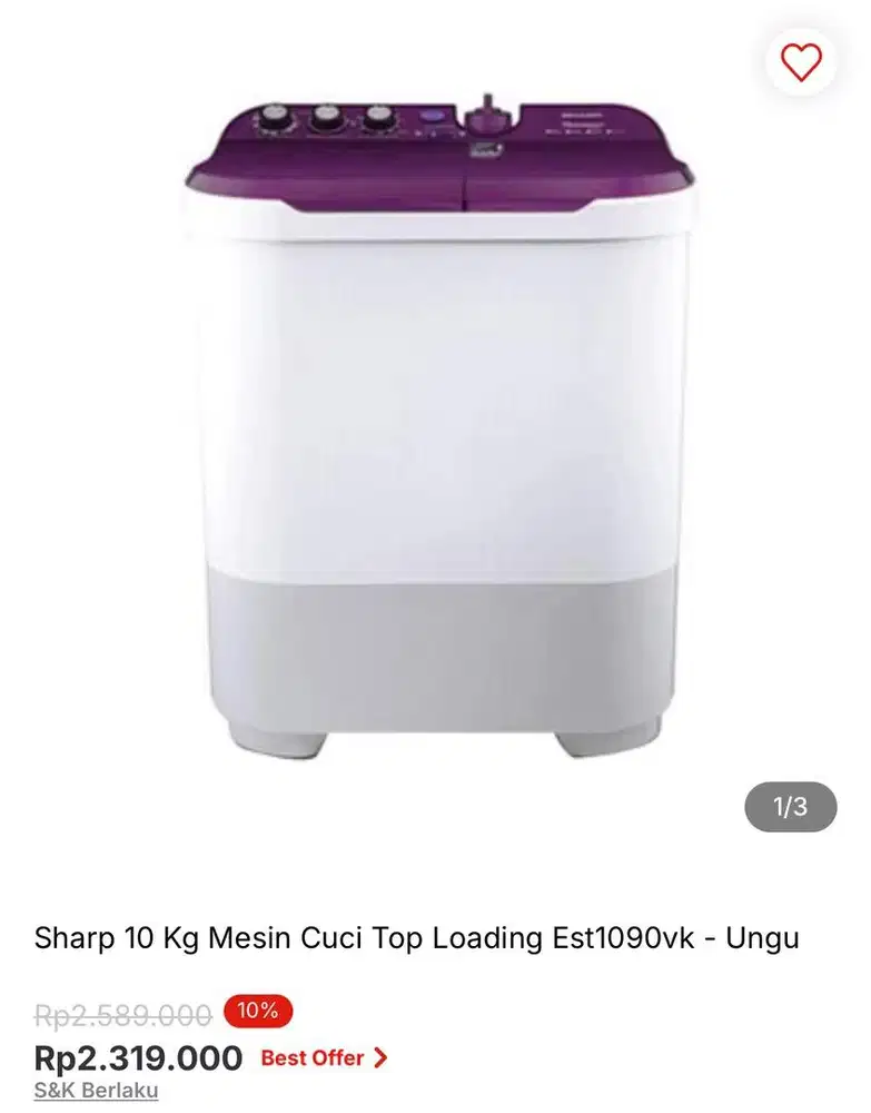 Sharp mesin cuci 2 tabung 10kg bisa cicilan syarat ktp