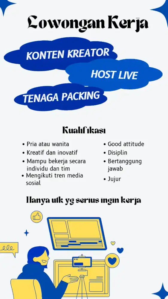 Mencari tenaga packing dan juga host live