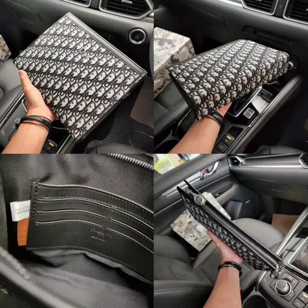 Clutch Dior Oblique Pouch Handbag Pria