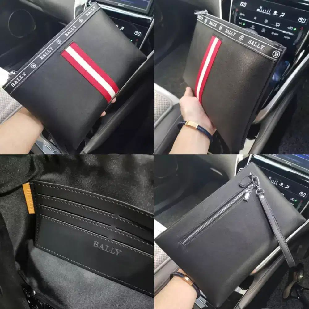 Clutch Bally Men Pouch Handbag Pria