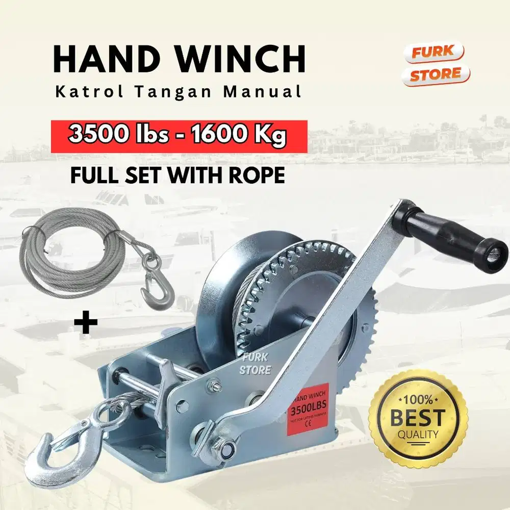 Hand Winch 3500LBS + Wire Rope Tipe HWW04 – Hand Winch Wire Rope