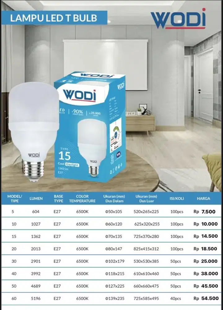 Lampu WODI Garansi 6 Bulan