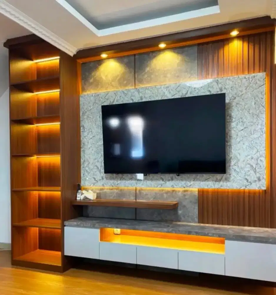 interior desain kitchen set kamar set wardrobe lemari backdrop tv