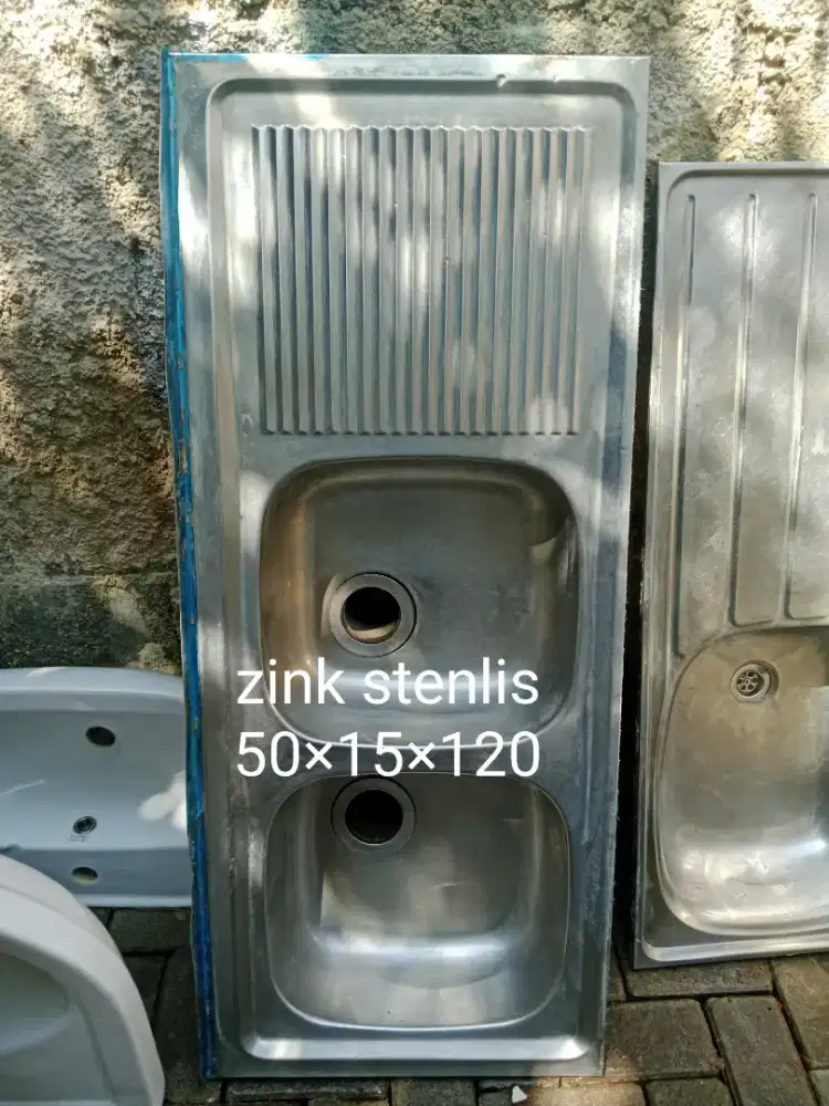 Zink stenlis cuci piring 50×18×120 bekas