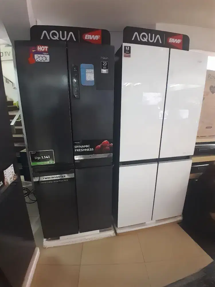 KULKAS 4 PINTU AQUA BEBAS DP SYARAT KTP ASLI