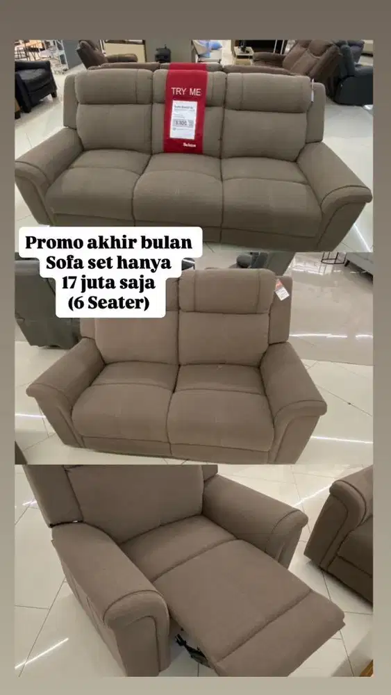 PROMO AKHIR TAHUN SOFA SET RECLINER 6 SEATER