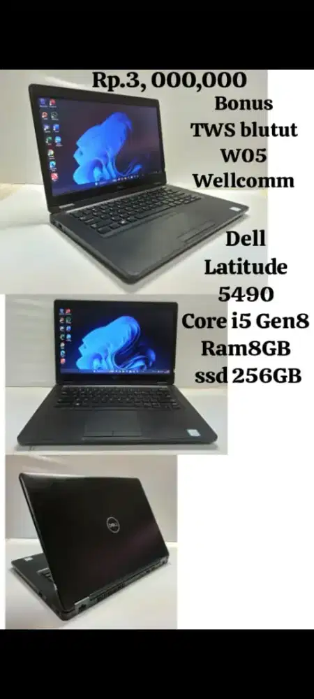 Dell Latitude 5490 Core i5 Gen8 ram8GB ssd 256GB, garansi 1bulan