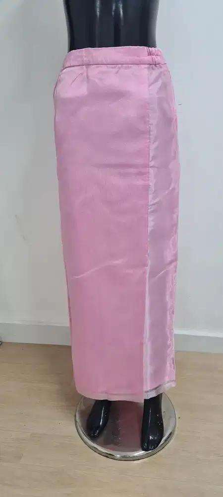 Rok organza pink premium, rok melayu, rok organza premium