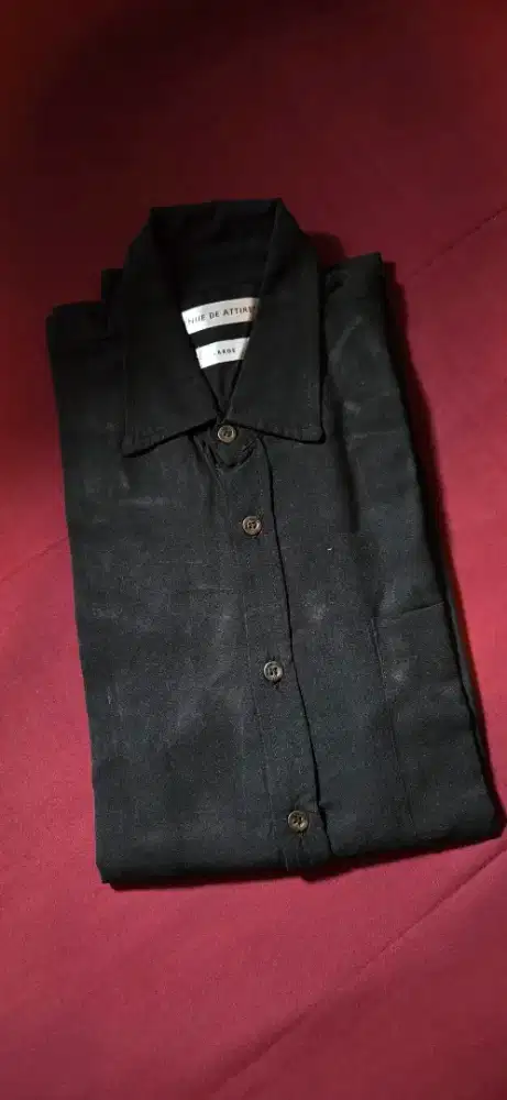 Kemeja lengan panjang black tenue de arrtire Large size