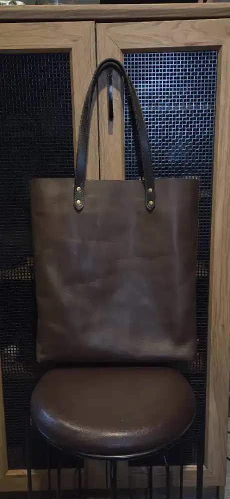 Jual rugi Totebag full leather brown