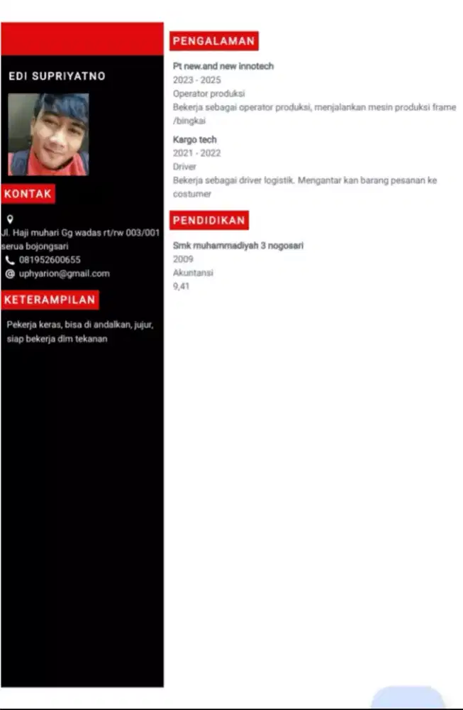 Cari pekerjaan apa saja.. syukur2 ada mess