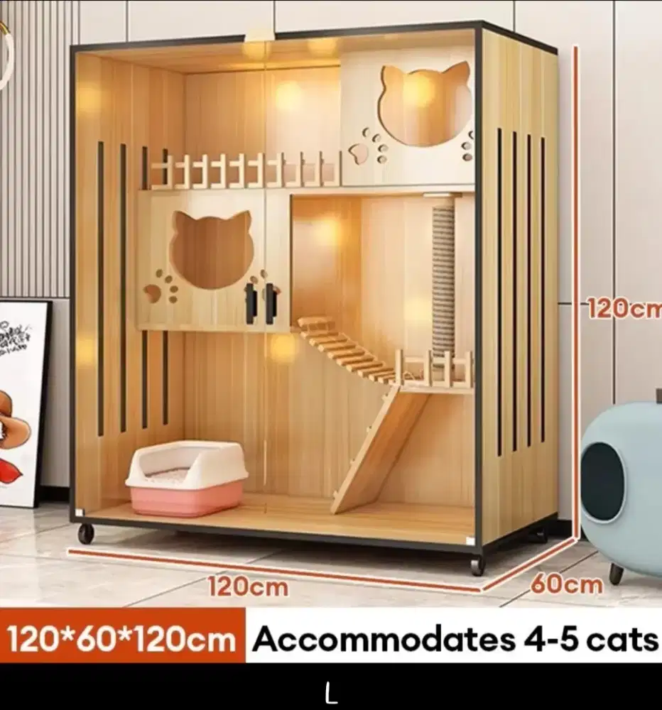 Dijual kandang kucing bahan kayu