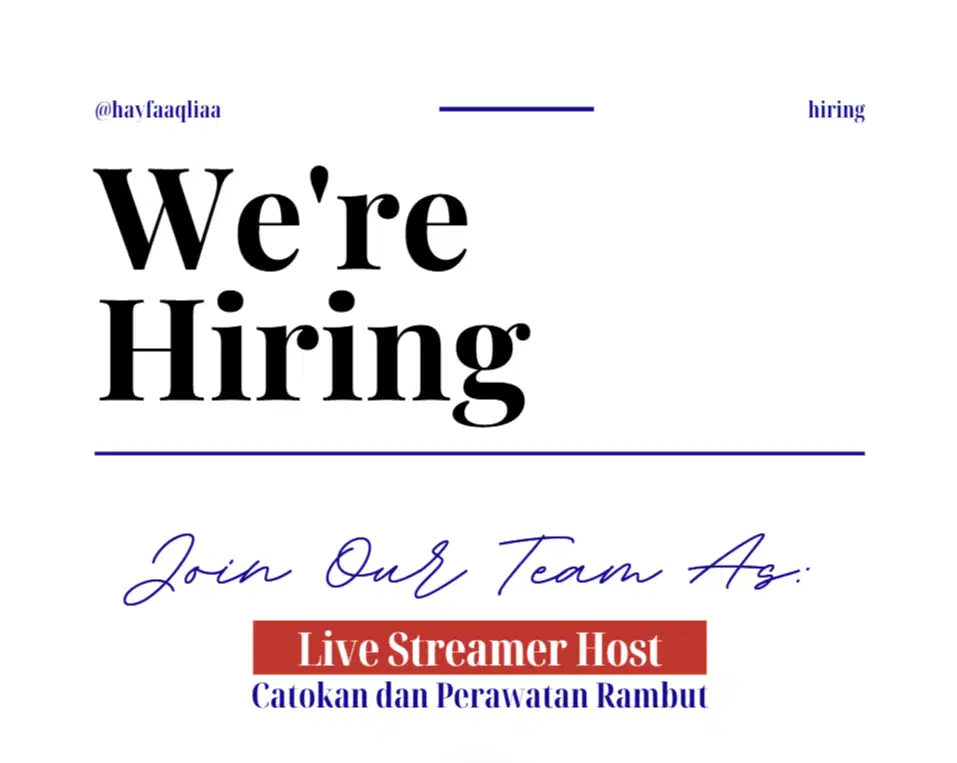 LOWONGAN HOST LIVE STREAMING TIKTOK CATOKAN