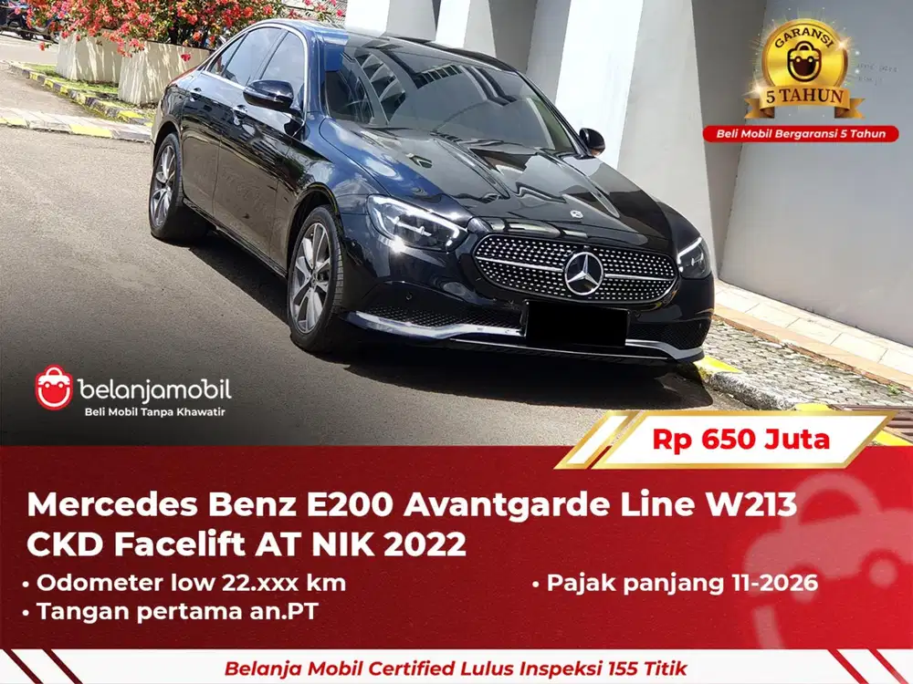 [GARANSI 5TH] Mercedes Benz Mercy E200 E 200 Avantgarde 2022 2023