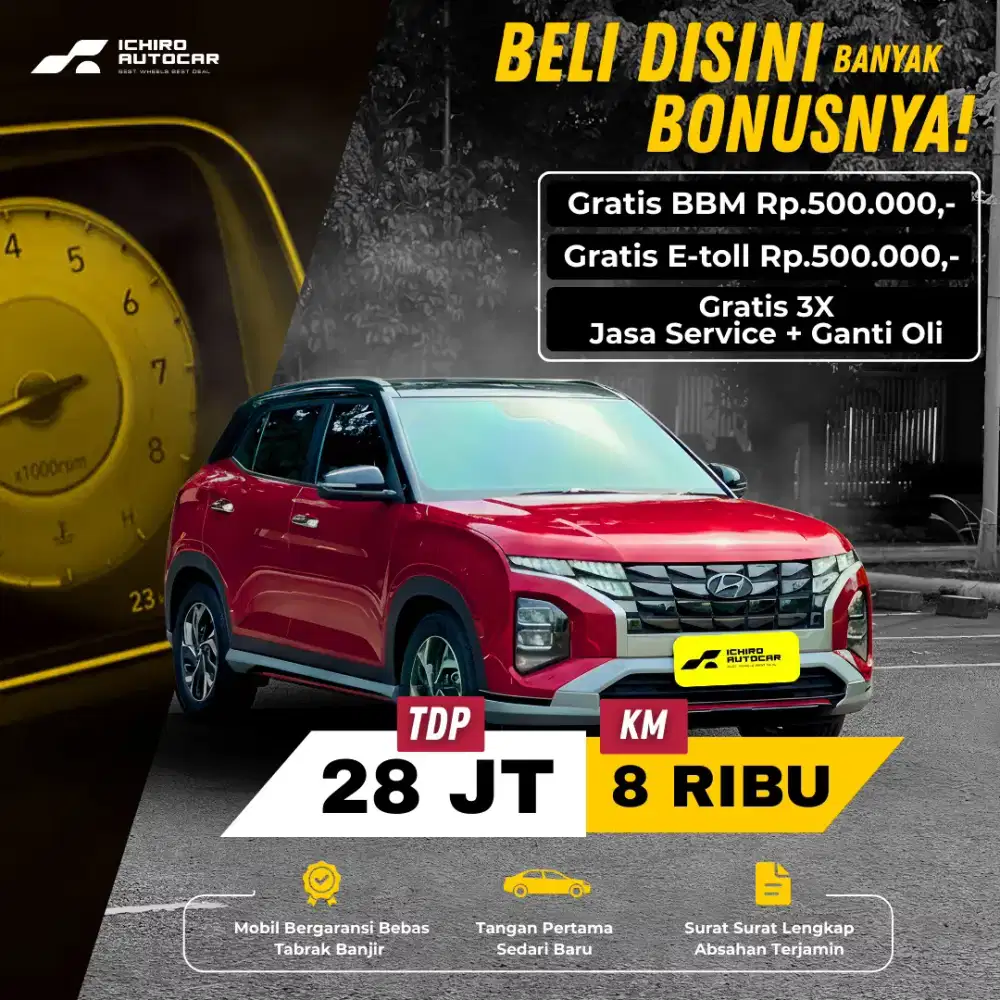 HYUNDAI CRETA PRIME TWO TONE 2022 PAJAK 10.26 KM 8 RIBU NO POL B GENAP