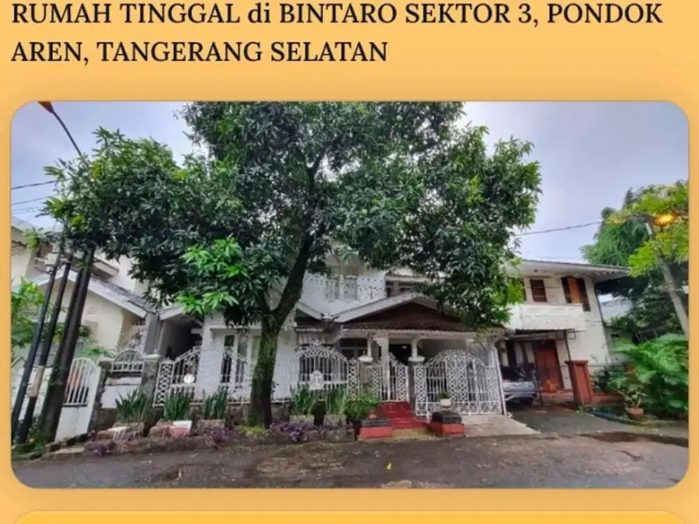 LELANG RUMAH DI BINTARO, PONDOK AREN, TANGERANG SELATAN