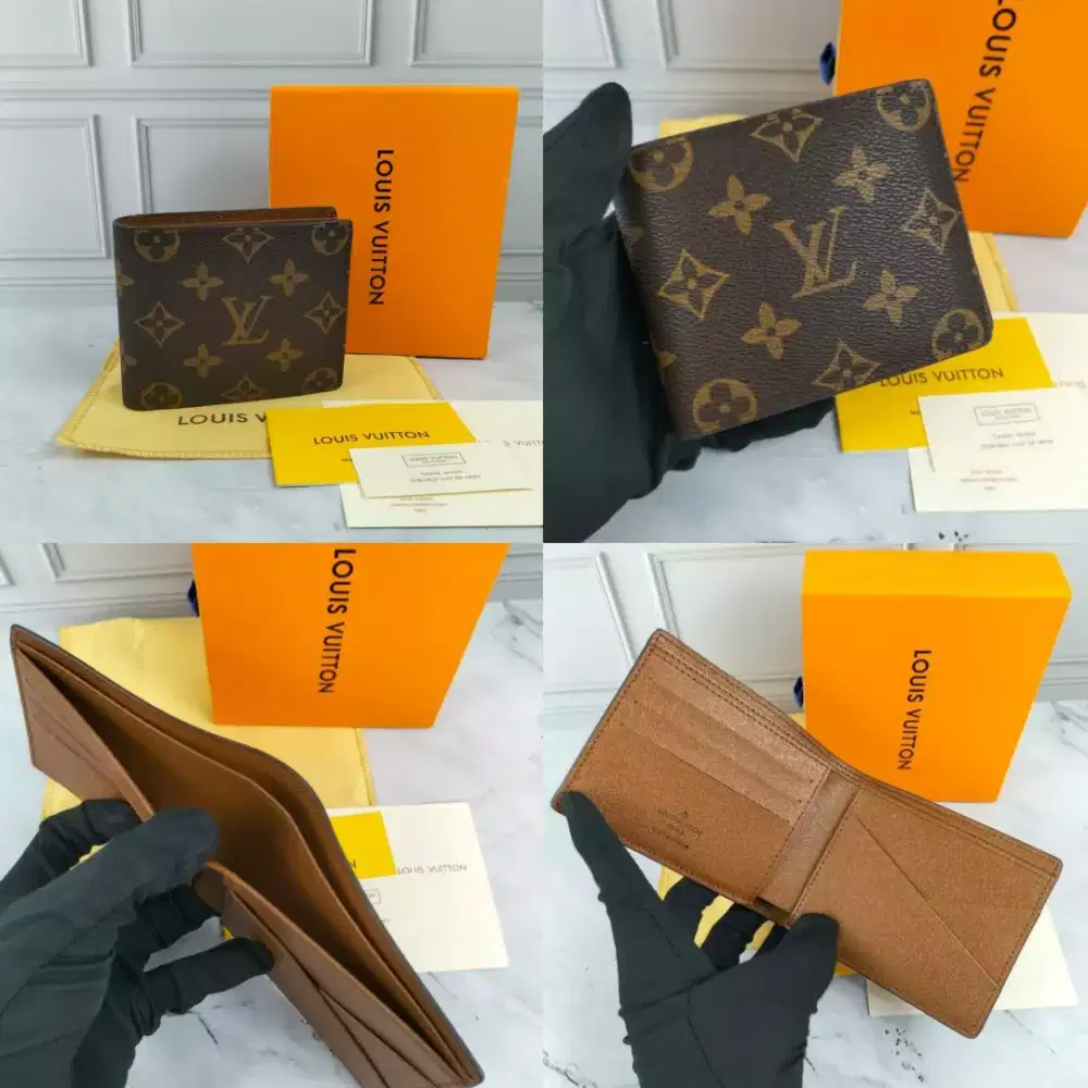 Dompet saku lv brown monogram wallet pria fullset box