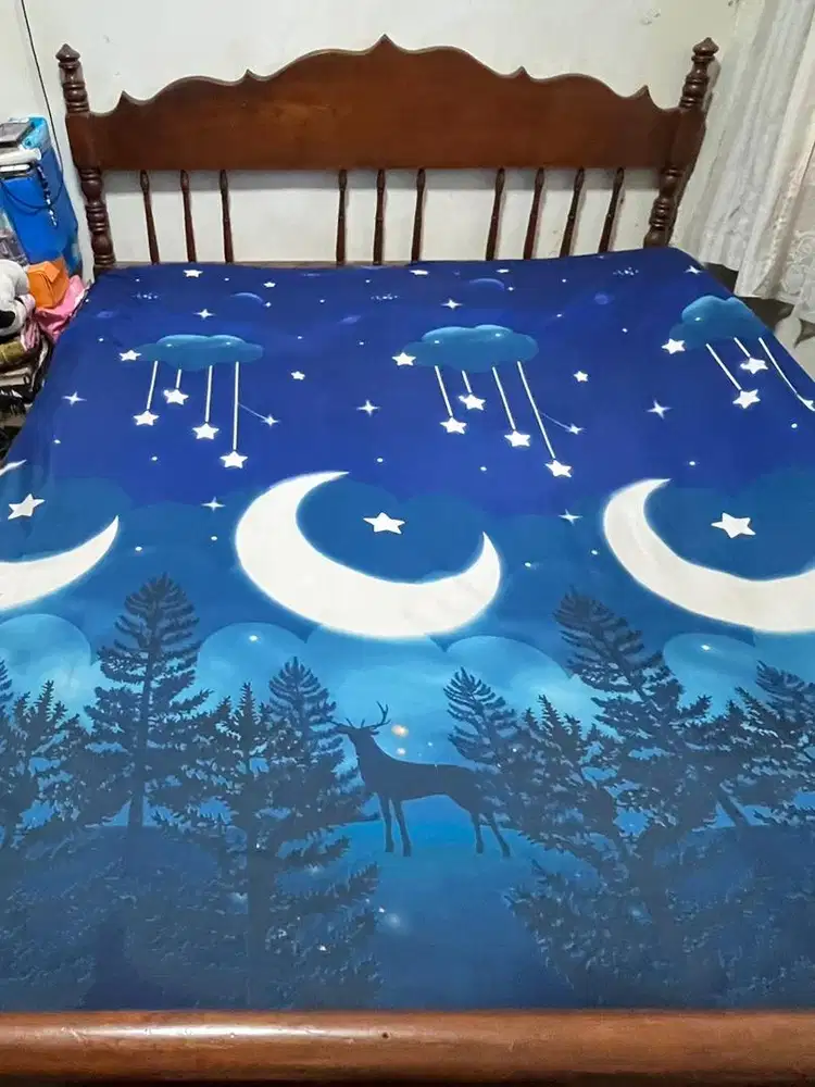 Kasur dan Dipan Kayu Jati Ukuran 160x200