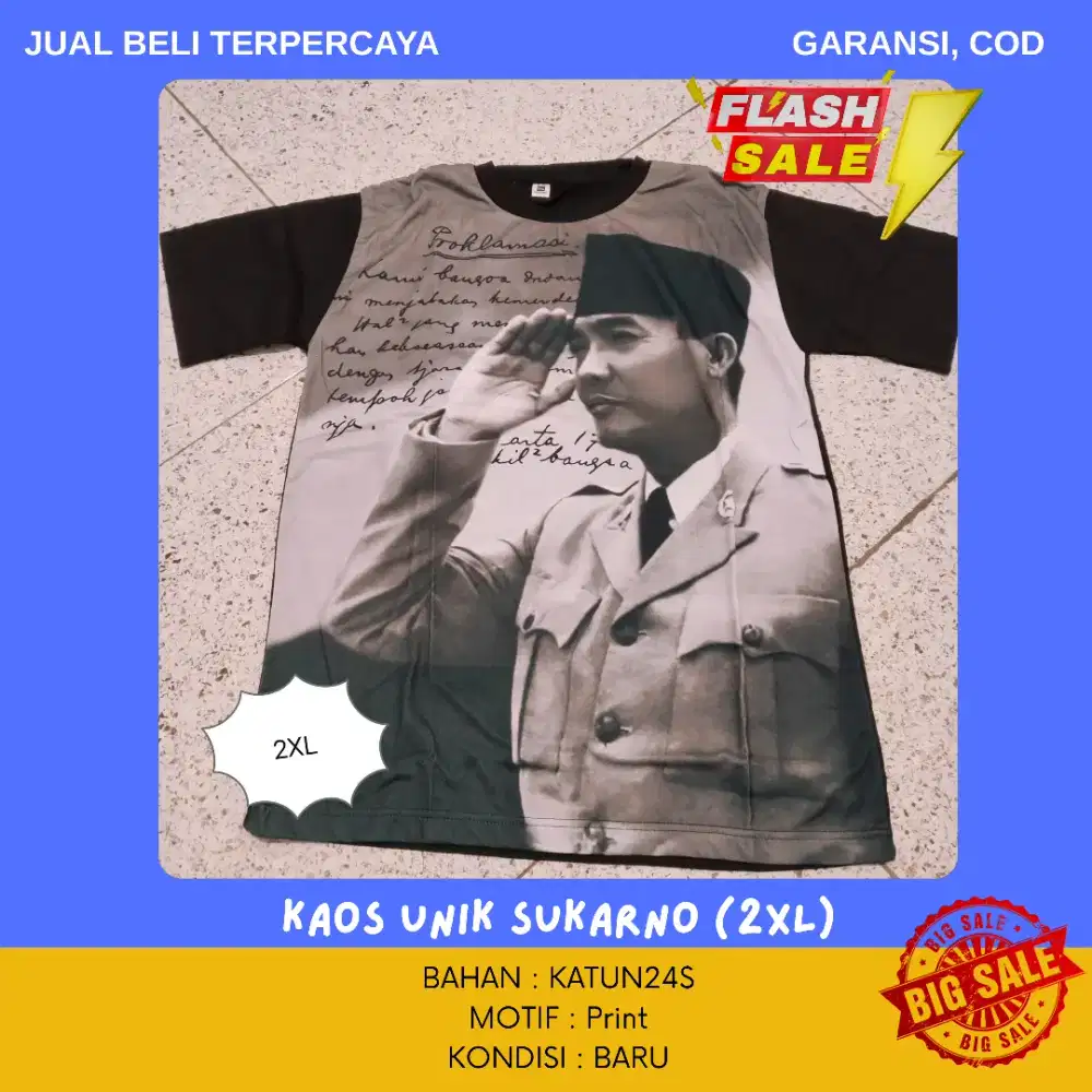 (BISA NEGO & COD) Kaos Sukarno