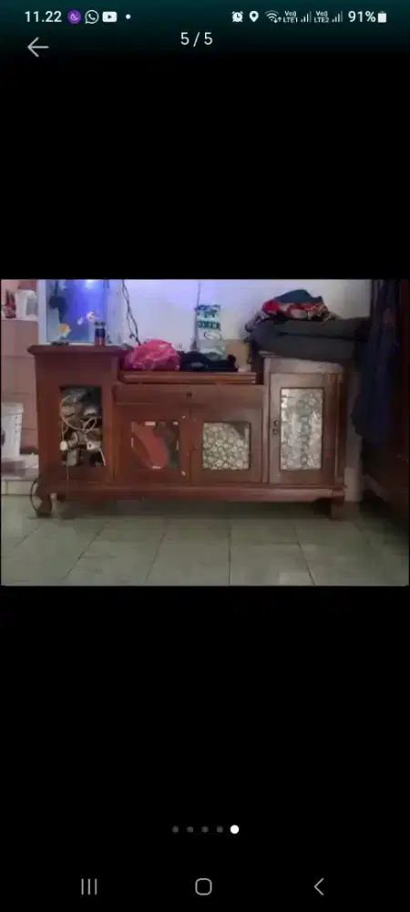Lemari Tv bahan kayu jati