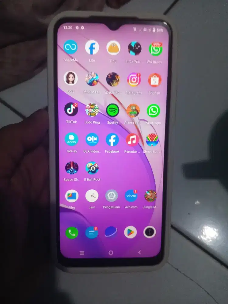 Vivo Y21S ram 6/128 GB normal nomines hp charger