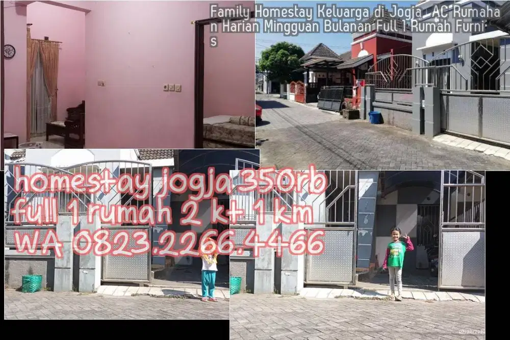 Family Homestay Keluarga di Jogja  AC Rumahan Harian Mingguan Bulanan