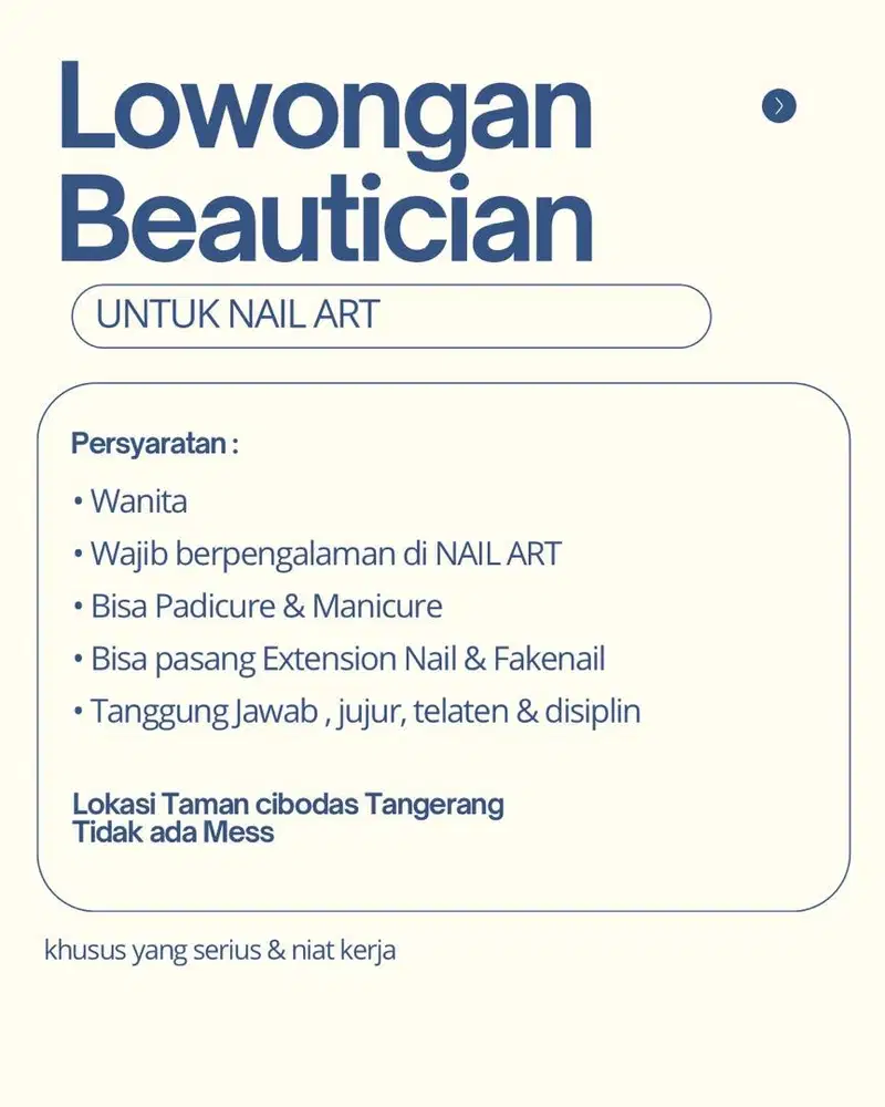 lowongan beautician nail art