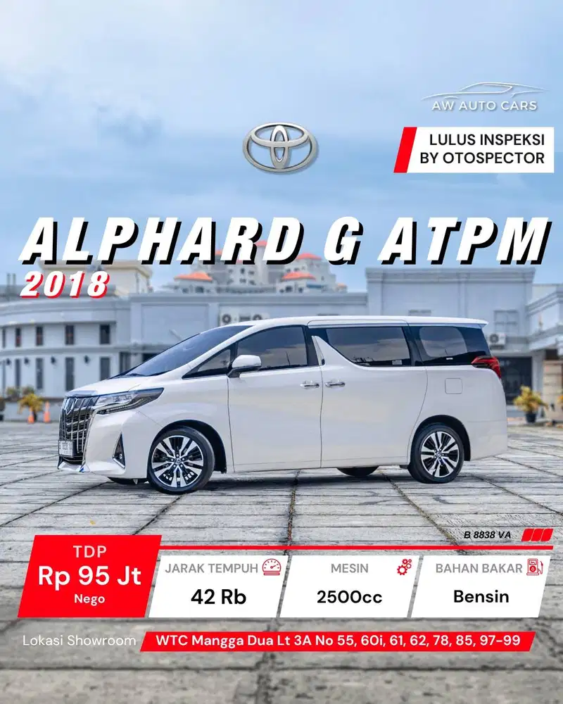 [KM 42 RB] Alphard G ATPM 2018 Toyota mdl 2019 SC PS JBL Premium Sound