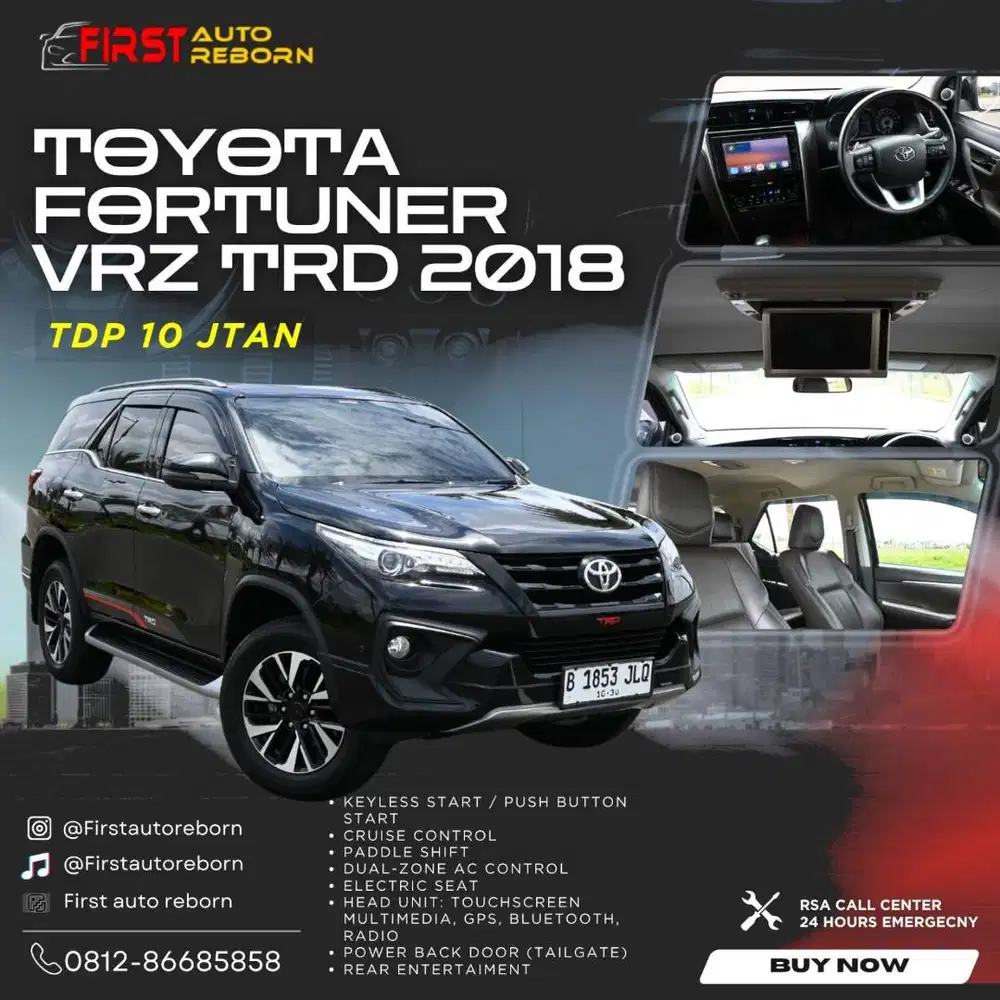 (Tdp10jtan) Fortuner VRZ TRD Diesel 2018 Black
