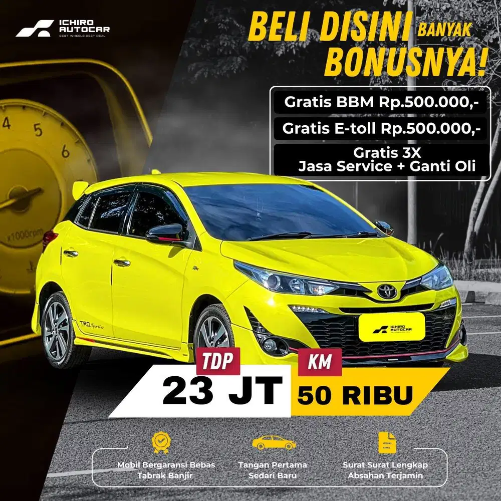 TOYOTA YARIS 1.5 TRD SPORTIVO 7 AIRBAG A/T NIK 2019 KM : 27 RIBU
