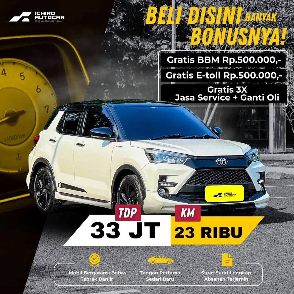 TOYOTA RAIZE 1.0 GR SPORT TWOTONE MOBIL LOW KM PAJAK PANJANG AMAZING