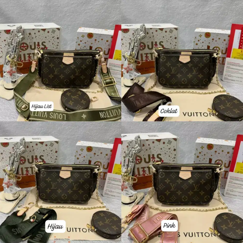 TAS LV MONOGRAM MULTI POCHETTE SLING BAG Ready 4warna