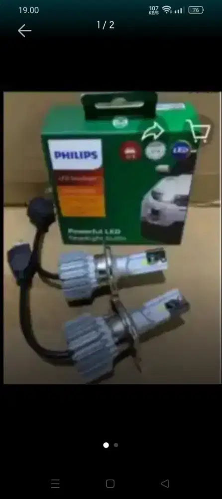 Sepasang lampu h 4 led Philip, sinar putih.