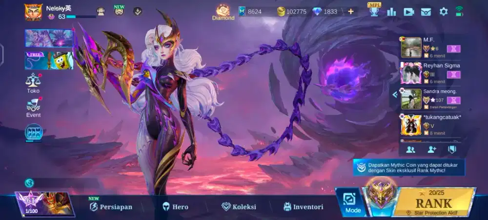 Akun Mobile Legend ML Juragan V Aman