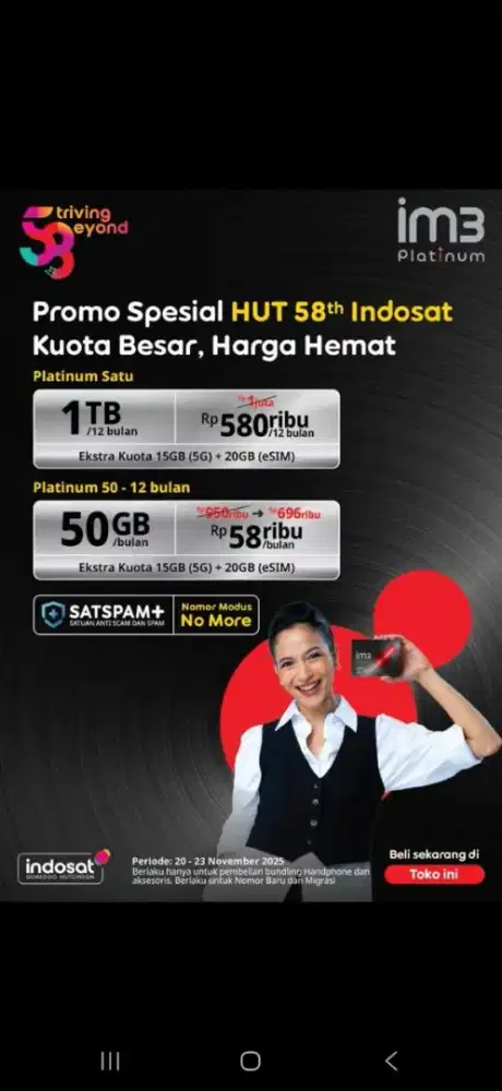 Promo cashback Indosat spesial HUT Indosat