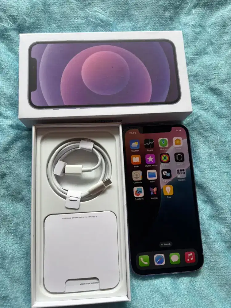 iPhone 12 128GB Purple BH 100% Resmi iBox CC 47x aja