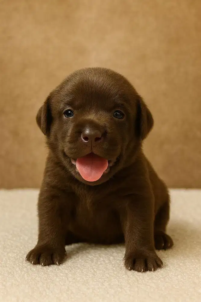 Anak anjing Labrador stanboom