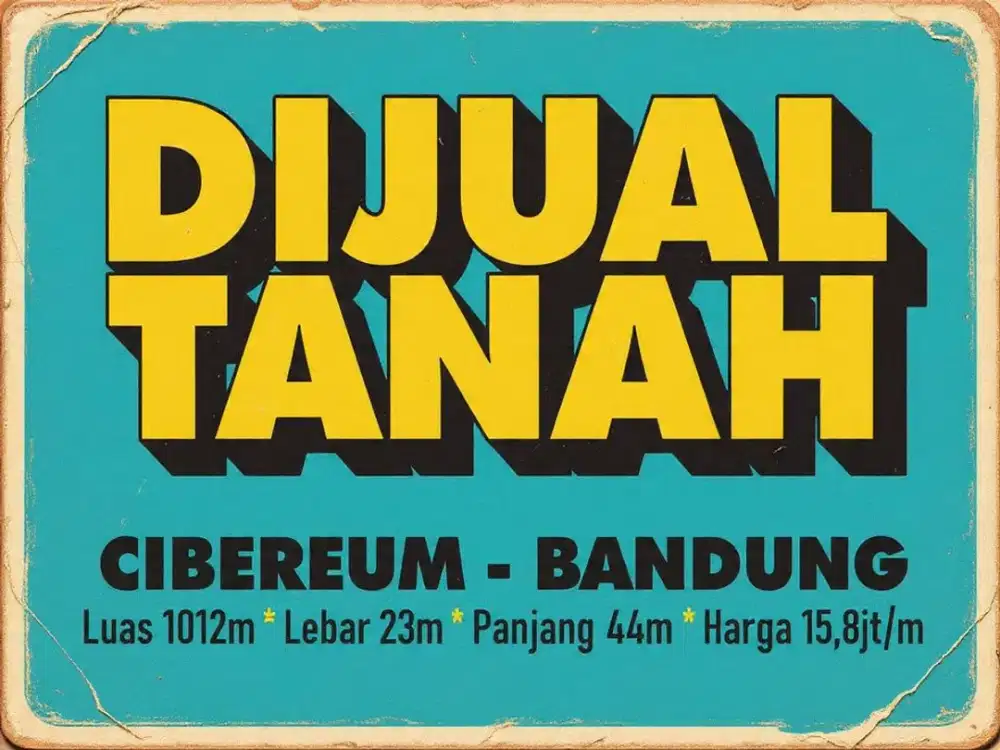 JUAL TANAH MAIN ROAD DI, CIBEREUM, ANDIR, CIMAHI TENGGAH, SUDIRMAN, BANDUNG,