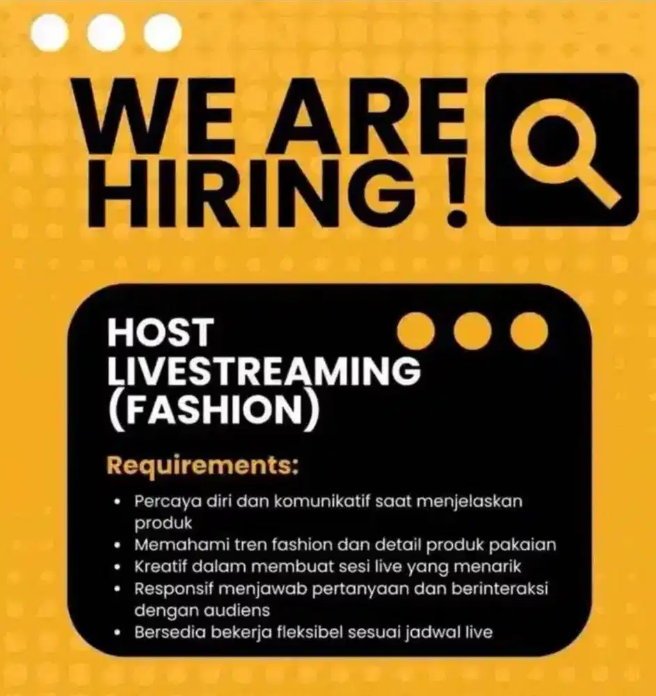 Loker Untuk Host Tiktok