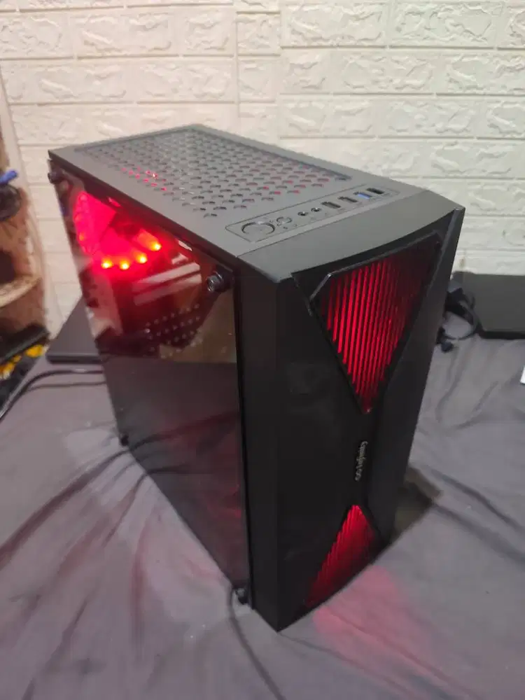 Casing PC INFINITY ELYSIUM V2 Transparent Side Panel w/ 3x LED Red Fan