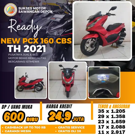 CASH KREDIT DP 600 HONDA PCX 160 CBS TH 2021 UNIT MULUS BERGARANSI