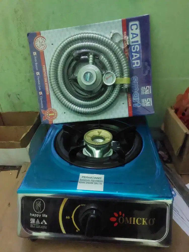 KOMPOR GAS 1 SET REGULATOR & SELANG BARU