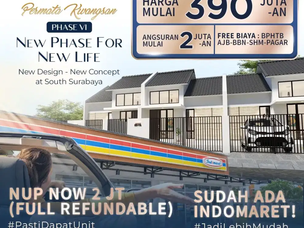 Rumah Baru Cicilan 2 Jutaan Dekat Bandara Juanda Permata Kwangsan