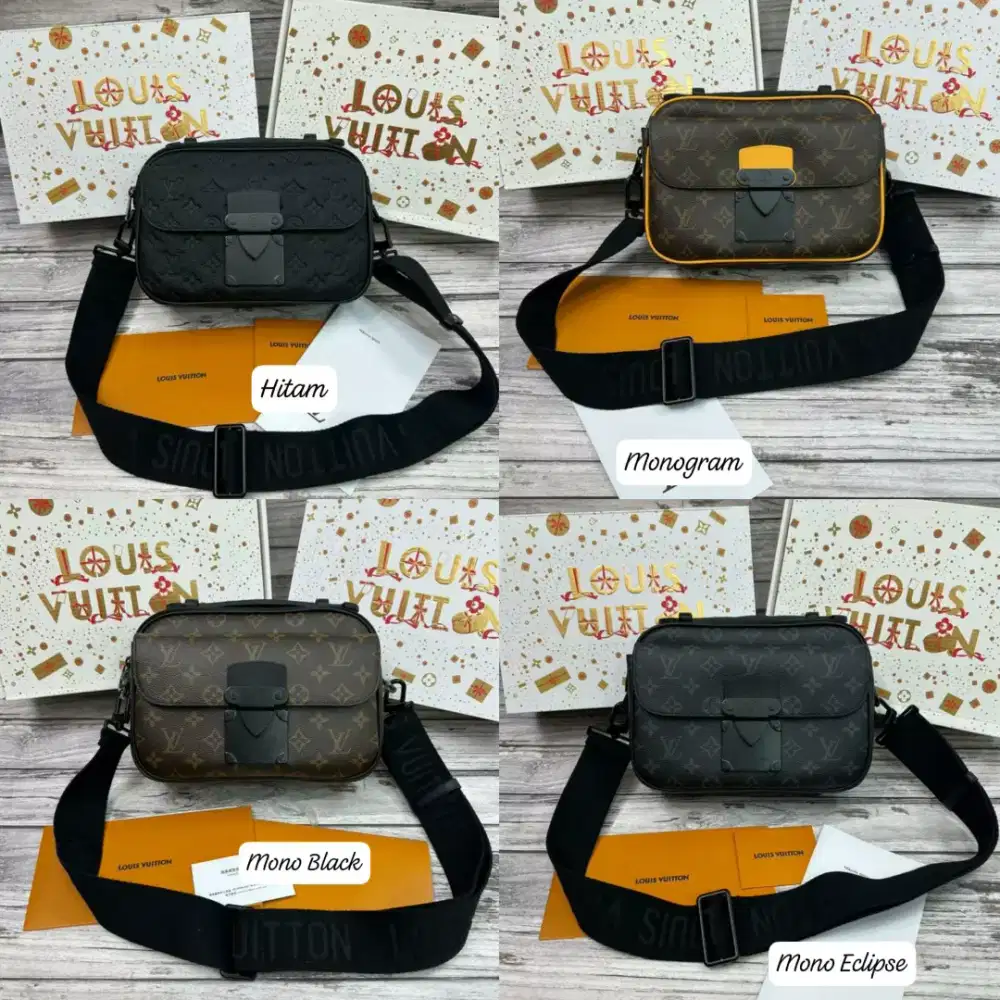 TAS SELEMPANG PRIA LV LOCK MESSENGGER BAG ORIGINAL LEATHER