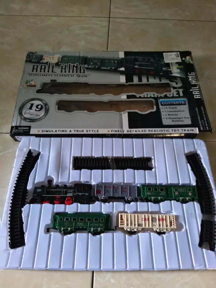 Kereta Api Mainan RAIL KING 19pcs + ada Lampu