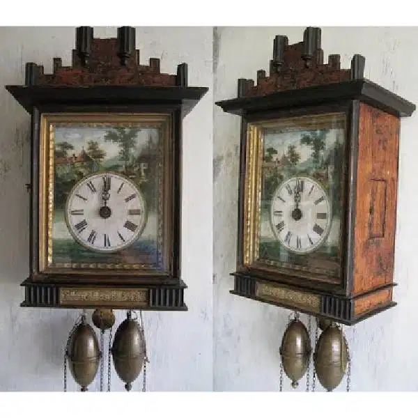 Jam antik Art deco Contemporer pendulum wall Clock era 1800 Germany