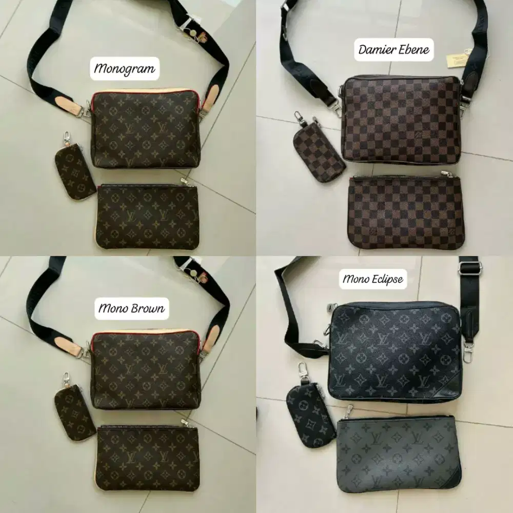 TAS LV POCHETTE Men MULTI TRIO SLING BAG Ready 4warna